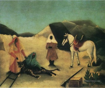  henri - la chasse au tigre 1896 Henri Rousseau post impressionnisme Naive primitivisme